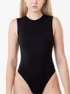 Los Angeles apparel ponte black bodysuit with cut out back